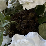 Roses, Hydrangea and Eucalyptus in a Matt Black Vase RTfact Flowers 