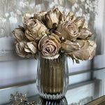 Roses in a Ribbed Glass Vase (Champagne) RTfact Flowers 