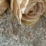 Roses (Champagne) in a Hand Painted Stone Boat RTfact Flowers 