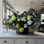 Hellebore, Hydrangea and Viburnum in a Charcoal Vase RTfact Flowers 
