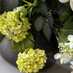 Hellebore, Hydrangea and Viburnum in a Charcoal Vase RTfact Flowers 