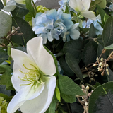 Hellebore, Hydrangea and Viburnum in a Charcoal Vase RTfact Flowers 