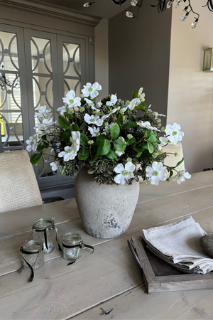 Dogwood and Berry Spray in a Stone Vase