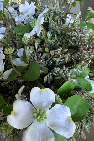 Dogwood and Berry Spray in a Stone Vase