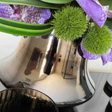 Tropical Birds of Paradise and Vanda Orchids in a Metallic Glass Vase (Small) RTfact Flowers 