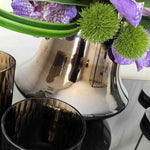 Tropical Birds of Paradise and Vanda Orchids in a Metallic Glass Vase (Large) RTfact Flowers 