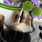 Tropical Birds of Paradise and Vanda Orchids in a Metallic Glass Vase (Large) RTfact Flowers 