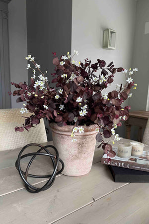 Faux Eucalyptus and Thalictrum Spray in a Terracotta Pot. Rtfact