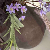 Scabiosa, Lavender and Eucalyptus in a Brown Stone Vase