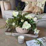 Faux Hellebore and Ferns in a Terracotta Bowl. Rtfact