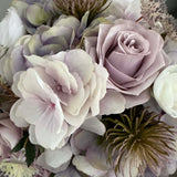 Hydrangea, Rose & Ranunculus in a Stem Lined Cylinder (Lilac)