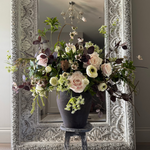 Ranunculus, Rose and Astrantia in a Rustic Brown Vase RTfact Flowers 