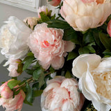 Peony, Skimmia and Bucida in a White Glazed Vase