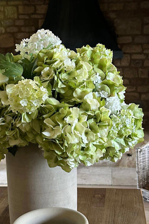 Hydrangea and Guelder Rose in a Matt Stone Vase