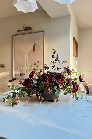 Ranunculus, Enkianthus and Ivy in a Brown Footed Bowl RTfact Flowers 