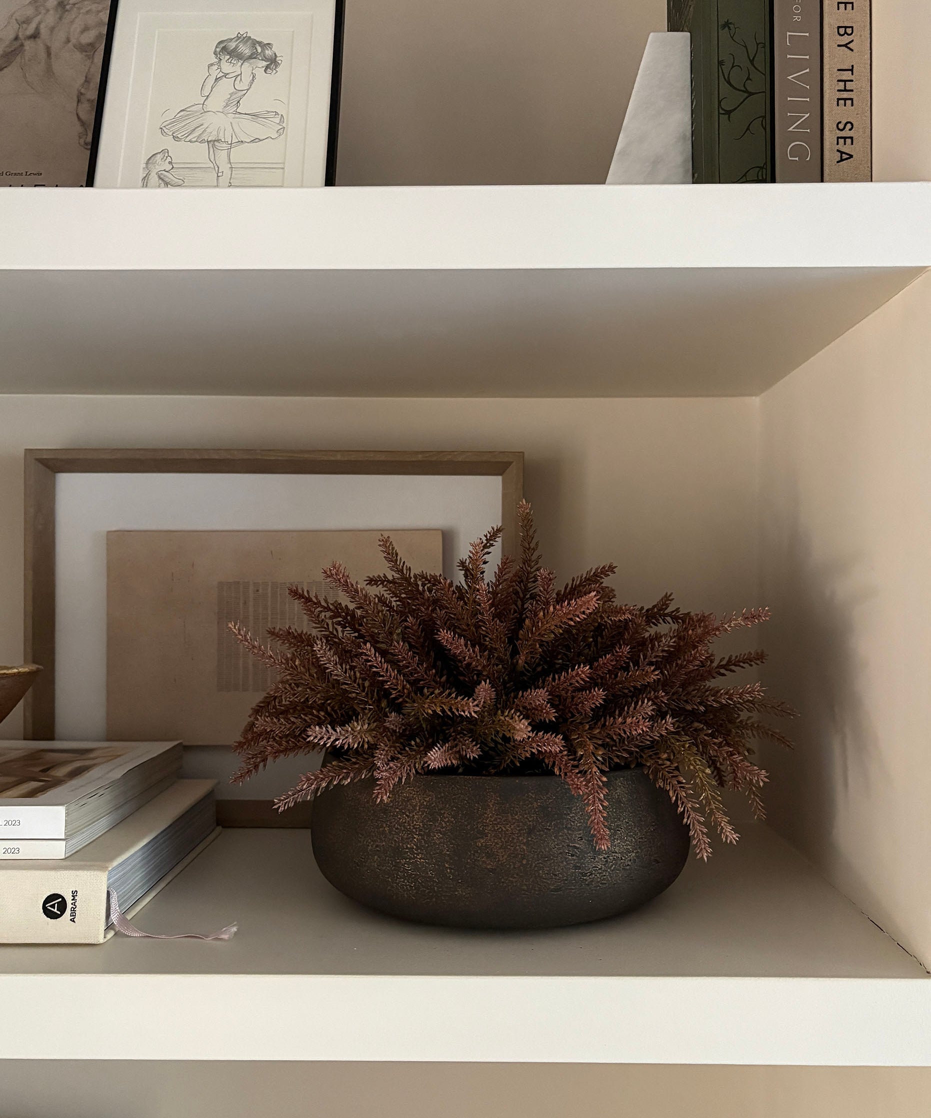Heather in a Bronze Bowl (Rustic Pink) RTfact Flowers 