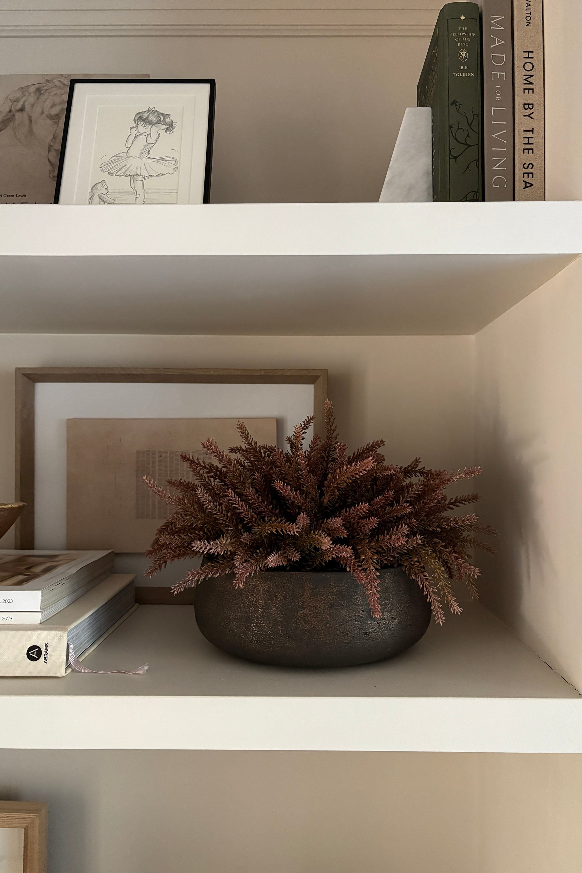 Heather in a Bronze Bowl (Rustic Pink) RTfact Flowers 