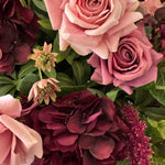 Rose, Anemone and Amaranthus in a Textured Flat Bronze Vase - RTfact Flowers