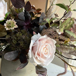 Rose, Eucalyptus and Astrantia in a Textured Grey Vase - RTfact Flowers