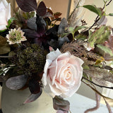 Rose, Eucalyptus and Astrantia in a Textured Grey Vase - RTfact Flowers