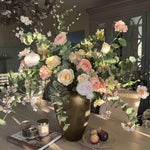 Ranunculus, Rose and Blossom in a Handpainted Bronze Vase RTfact Flowers 