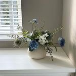 Hydrangea Spray, Maidenhair Fern and Sea Holly in a Cream Vase - TO SHOOT RTfact Flowers 