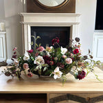 Hydrangea Spray, Hellebore and Astrantia in a Bronze Footed Boat - TO SHOOT RTfact Flowers 