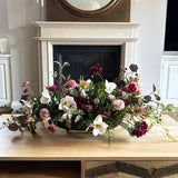 Hydrangea Spray, Hellebore and Astrantia in a Bronze Footed Boat - TO SHOOT RTfact Flowers 