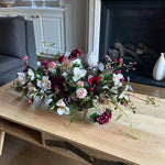 Hydrangea Spray, Hellebore and Astrantia in a Bronze Footed Boat - TO SHOOT RTfact Flowers 