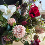 Hydrangea Spray, Hellebore and Astrantia in a Bronze Footed Boat - TO SHOOT RTfact Flowers 