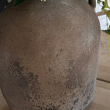 Hellebore, Tulips and Queen Anne's Lace in a Rustic Vase