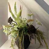 Angelica, Eremurus and Queen Anne's Lace in a Rustic Brown Vase