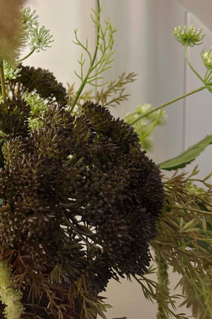 Angelica, Eremurus and Queen Anne's Lace in a Rustic Brown Vase