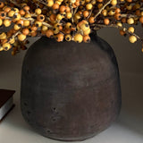 Berries in a Rustic Brown Clay Pot