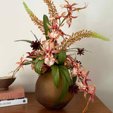 Orchid, Eremurus and Amarylis in a Crackled Glass Vase