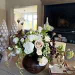 Rose, Peonies, lilac and Bucida in a Vintage Vase RTfact Flowers 