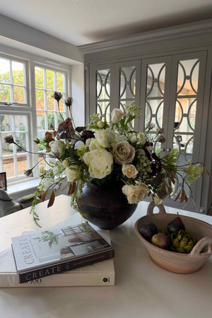 Rose, Peonies, lilac and Bucida in a Vintage Vase RTfact Flowers 