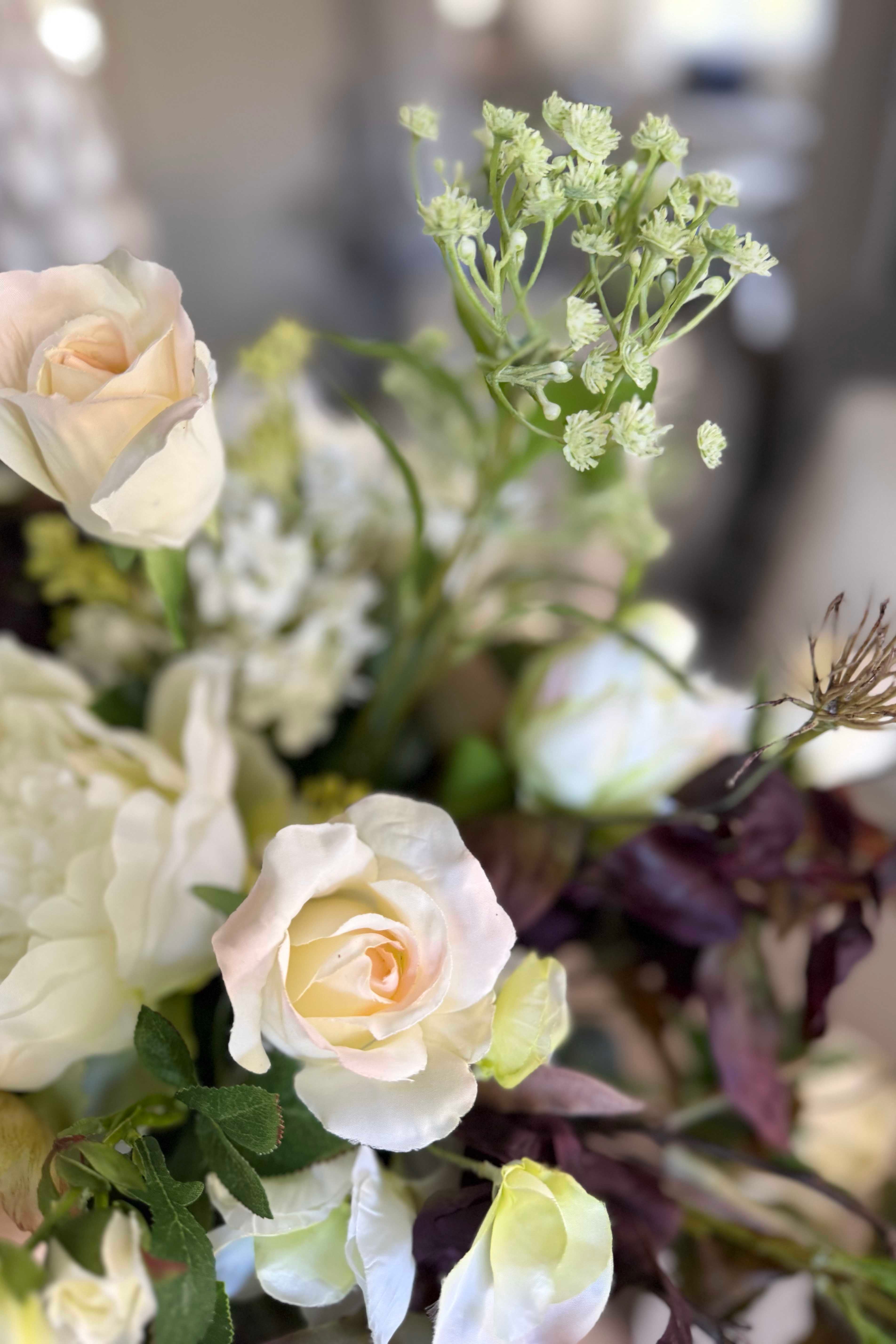 Rose, Peonies, lilac and Bucida in a Vintage Vase RTfact Flowers 