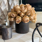 Roses (Russet Pale Salmon) in a Bronze Pot RTfact Flowers 