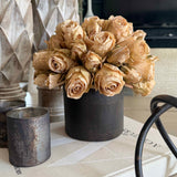Roses (Russet Pale Salmon) in a Bronze Pot RTfact Flowers 
