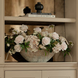 Rose, Hydrangea and Astrantia in a Stone Textured Boat RTfact Flowers 