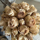 Roses (Russet Pale Salmon) in a Bronze Pot RTfact Flowers 
