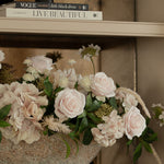 Rose, Hydrangea and Astrantia in a Stone Textured Boat RTfact Flowers 
