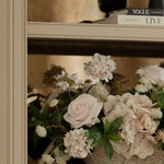 Rose, Hydrangea and Astrantia in a Stone Textured Boat RTfact Flowers 