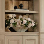 Rose, Hydrangea and Astrantia in a Stone Textured Boat RTfact Flowers 