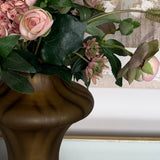 Ranunculus, Hellebores and Hydrangea Spray in a Smokey Brown Vase RTfact Flowers 