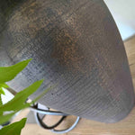 Bucida, Hydrangea spray and Viburnum flower in a Bronze hand-painted Vase RTfact Flowers 