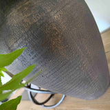 Bucida, Hydrangea spray and Viburnum flower in a Bronze hand-painted Vase RTfact Flowers 