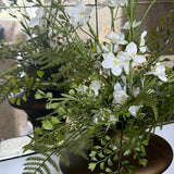Larkspur Spray and Fern in a Sculptured Brown Vase RTfact Flowers 