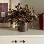 Rosehip and Ivy in a Hand-painted Bronze Vase RTfact Flowers 